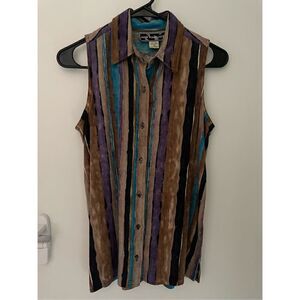 90’s vintage silk button up tank tunic